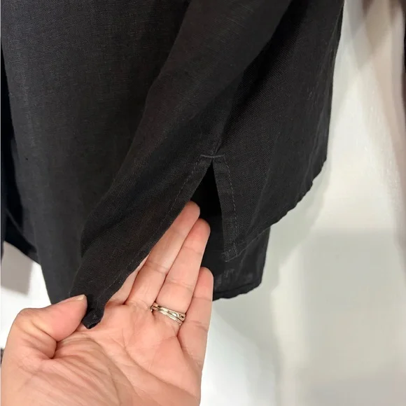 James Perse Linen Oversized Capsule Wardrobe Lightweight Shirt In Black Size 1/S - Picture 11 of 13